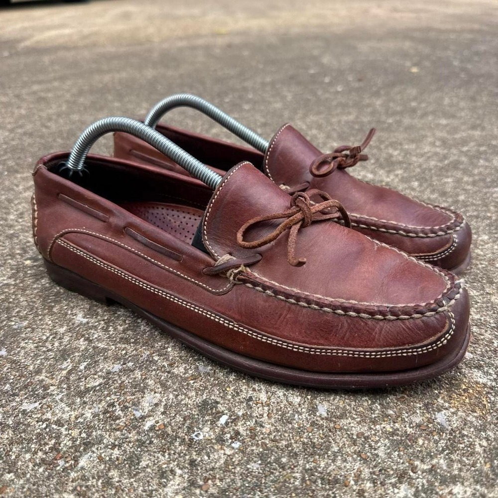 Vintage Y2K Cole Haan Brown Leather Driving Loafers Preppy Shoes 10D (f12)